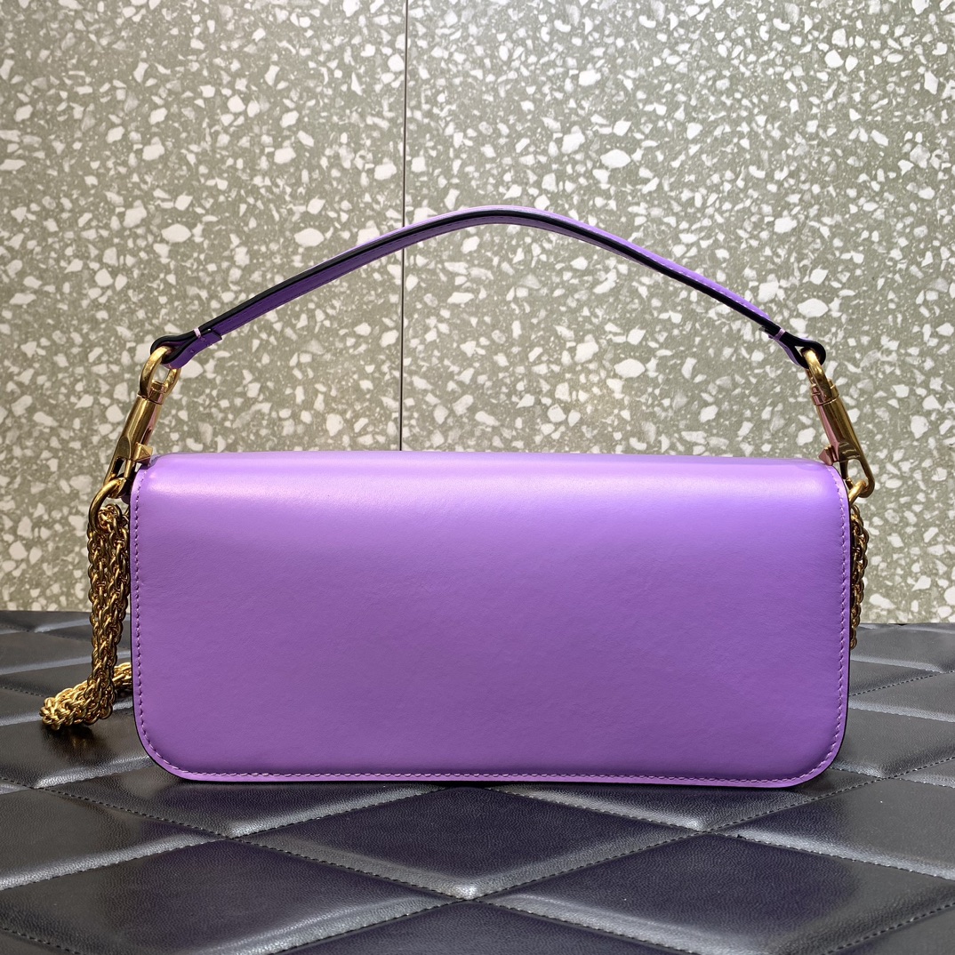 Valentino Garavani Loco Shoulder Bag in Lavender Calfskin Leather